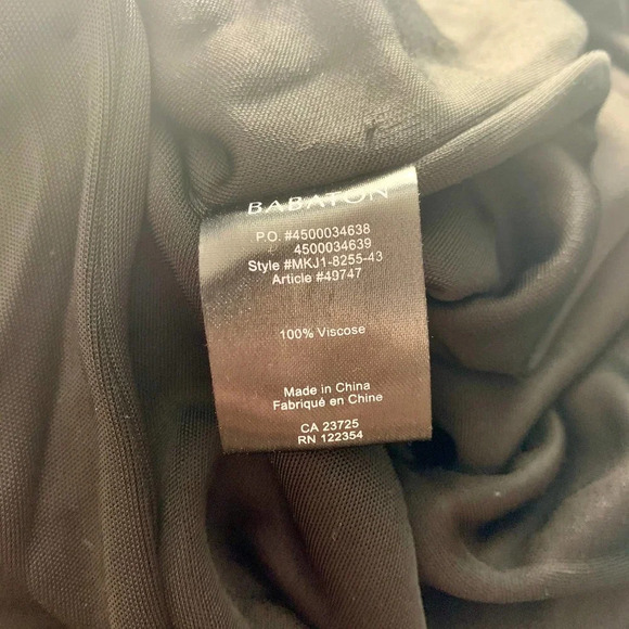 Aritzia Babaton Draped Dress Ruched Faux Wrap Long Sleeve Black Size‎ Small - Picture 11 of 11